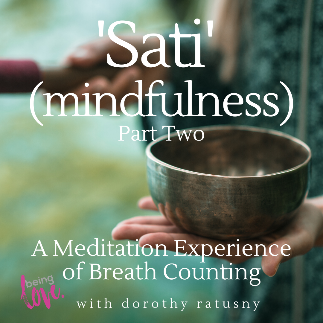 'Sati' - Mindfulness - Part Two - A Meditation Experience of Breath Counting with Dorothy Ratusny (image of singing bowl and person)