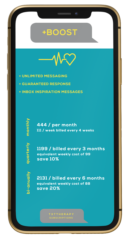 lifelines text therapy subscription: BOOST package options