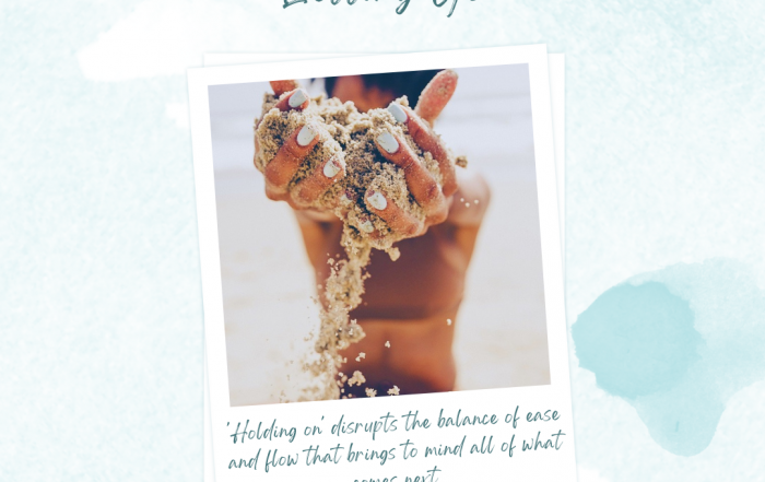 'Letting Go' Life Coaching WISDOM on Aura with dorothy ratusny (image of sand falling through hands)
