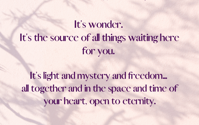 It's wonder.  @dorothyratusny 2022-02-15 (words on background)
