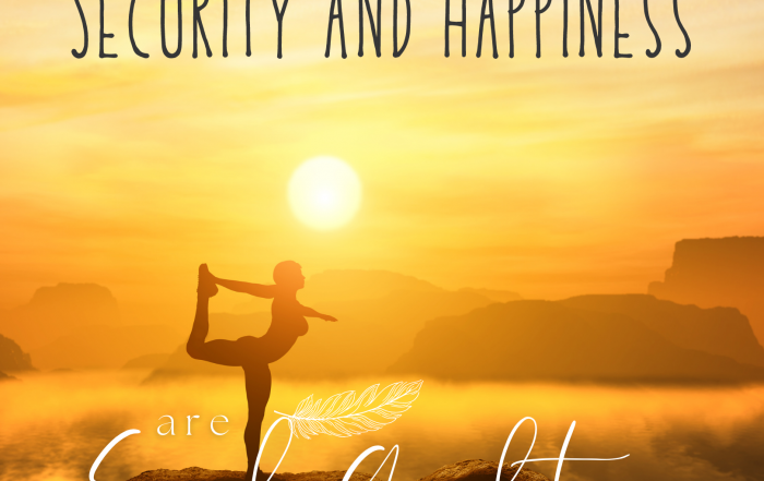 Security and Happiness are Soul Qualities @dorothyratusny 2022-04-21 dorothyoraclecards (image of asana at sunset)