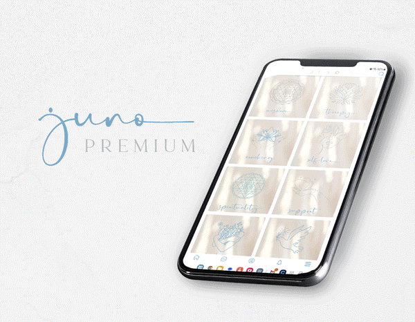 juno premium, sacred community, self-love, meditation and mindfulness, wisdom and inspiration - upgrade your app experience now
